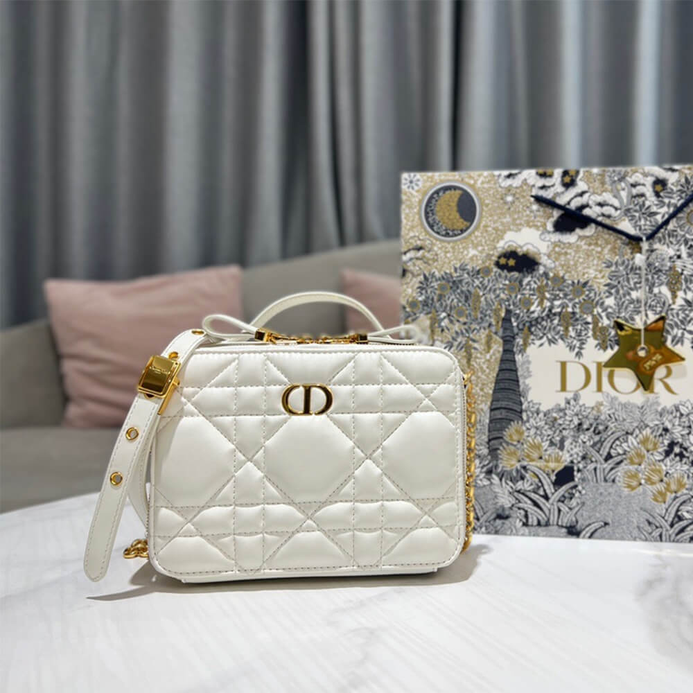 D10r CARO BOX BAG WITH CHAIN