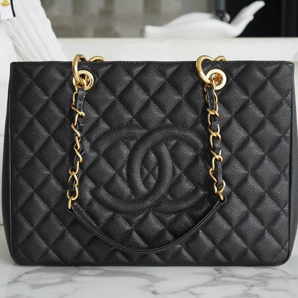 Ch**el GST Grand Shopping Tote Black Caviar