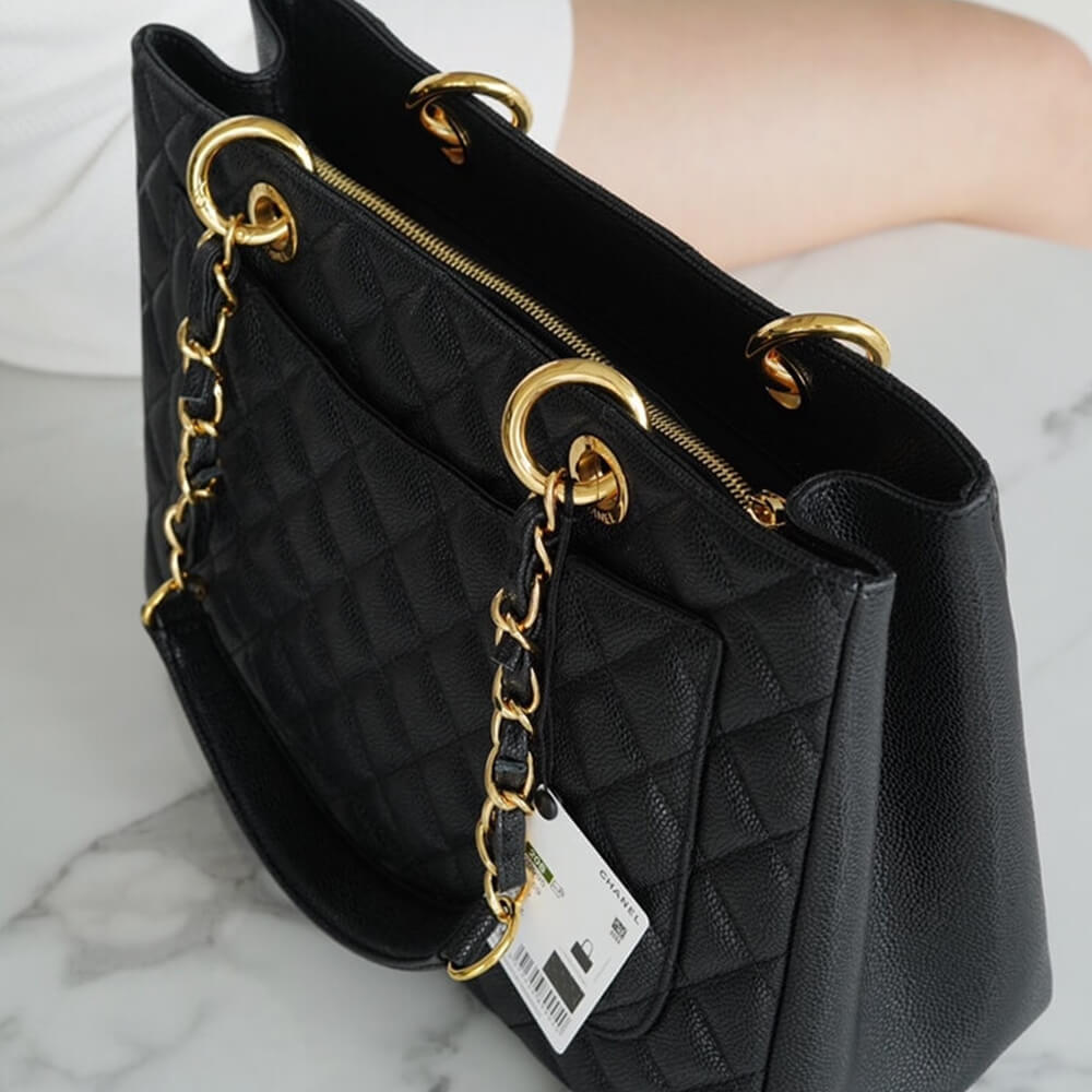 Ch**el GST Grand Shopping Tote Black Caviar