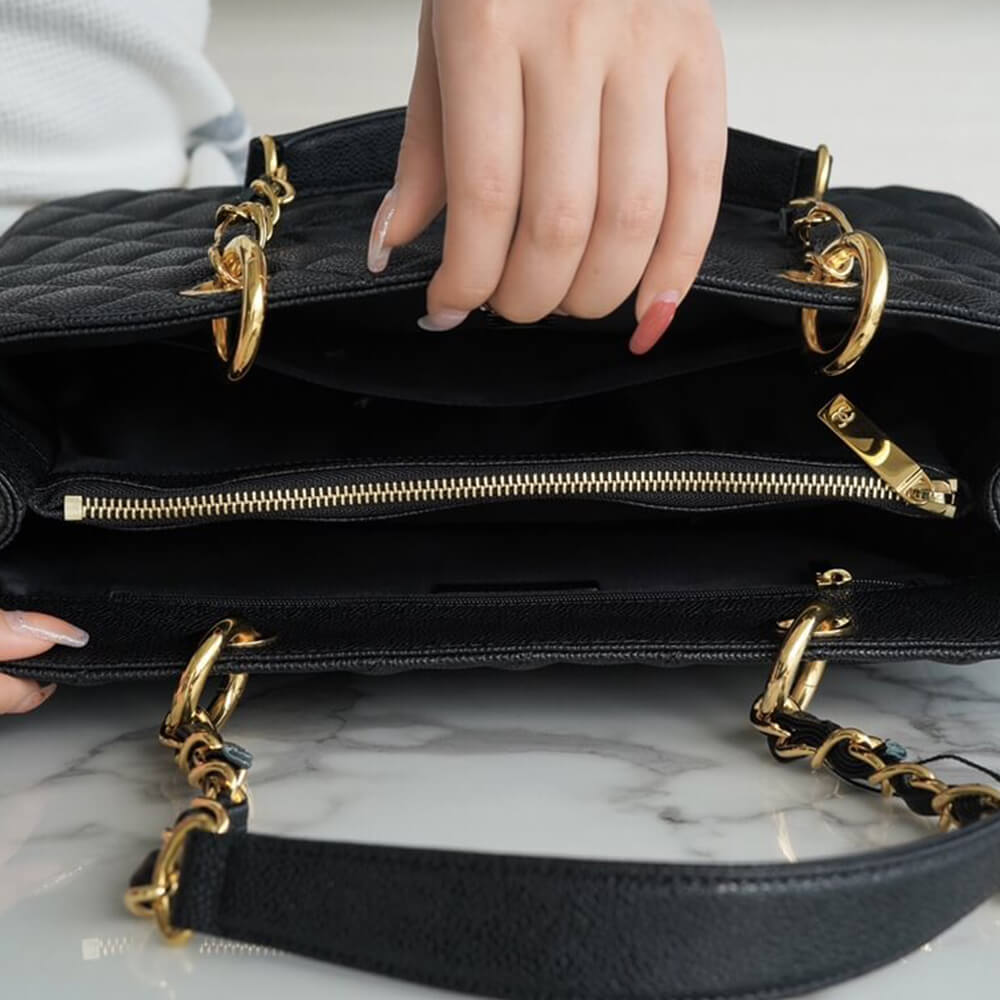 Ch**el GST Grand Shopping Tote Black Caviar