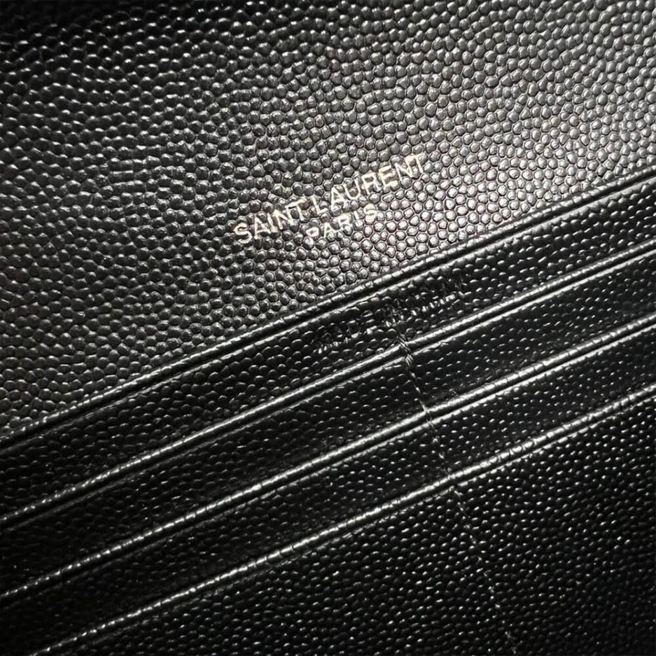 Y51 CASSANDRE MATELASSÉ LARGE FLAP WALLET IN GRAIN DE POUDRE LEATHER