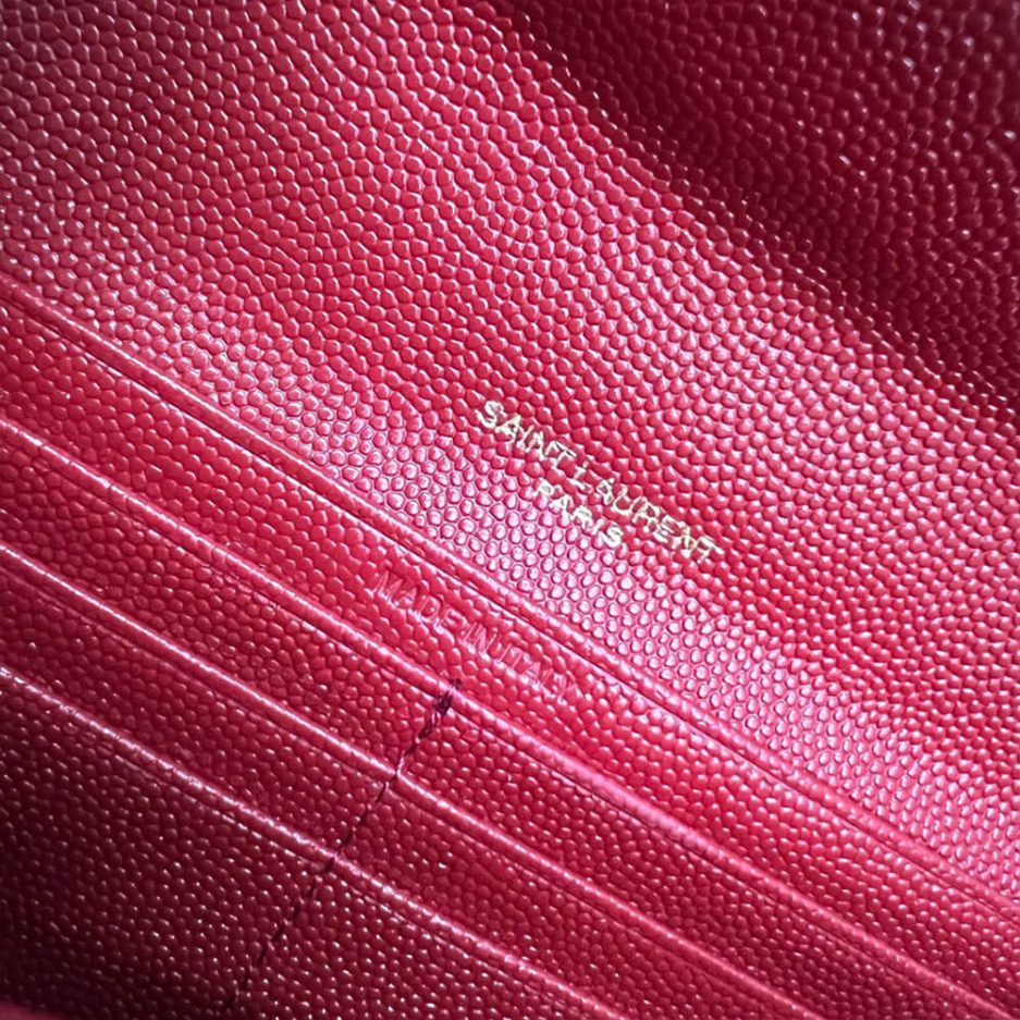 Y51 CASSANDRE MATELASSÉ LARGE FLAP WALLET IN GRAIN DE POUDRE LEATHER
