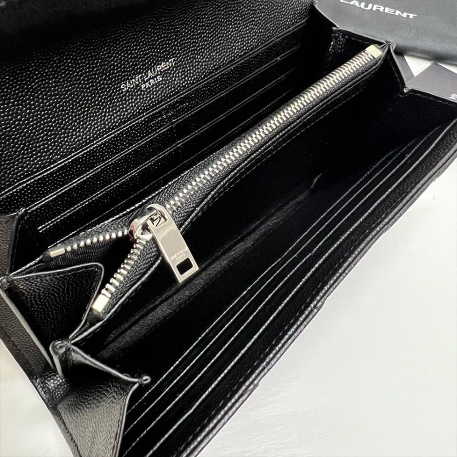 Y51 CASSANDRE MATELASSÉ LARGE FLAP WALLET IN GRAIN DE POUDRE LEATHER