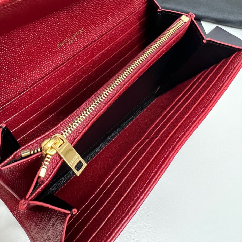 Y51 CASSANDRE MATELASSÉ LARGE FLAP WALLET IN GRAIN DE POUDRE LEATHER