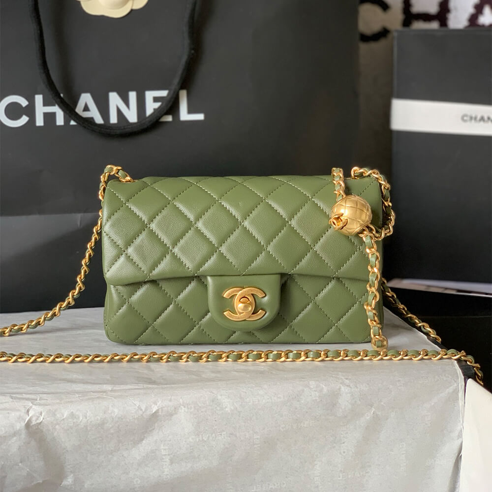 Ch**el Pearl Crush Mini Rectangular Flap