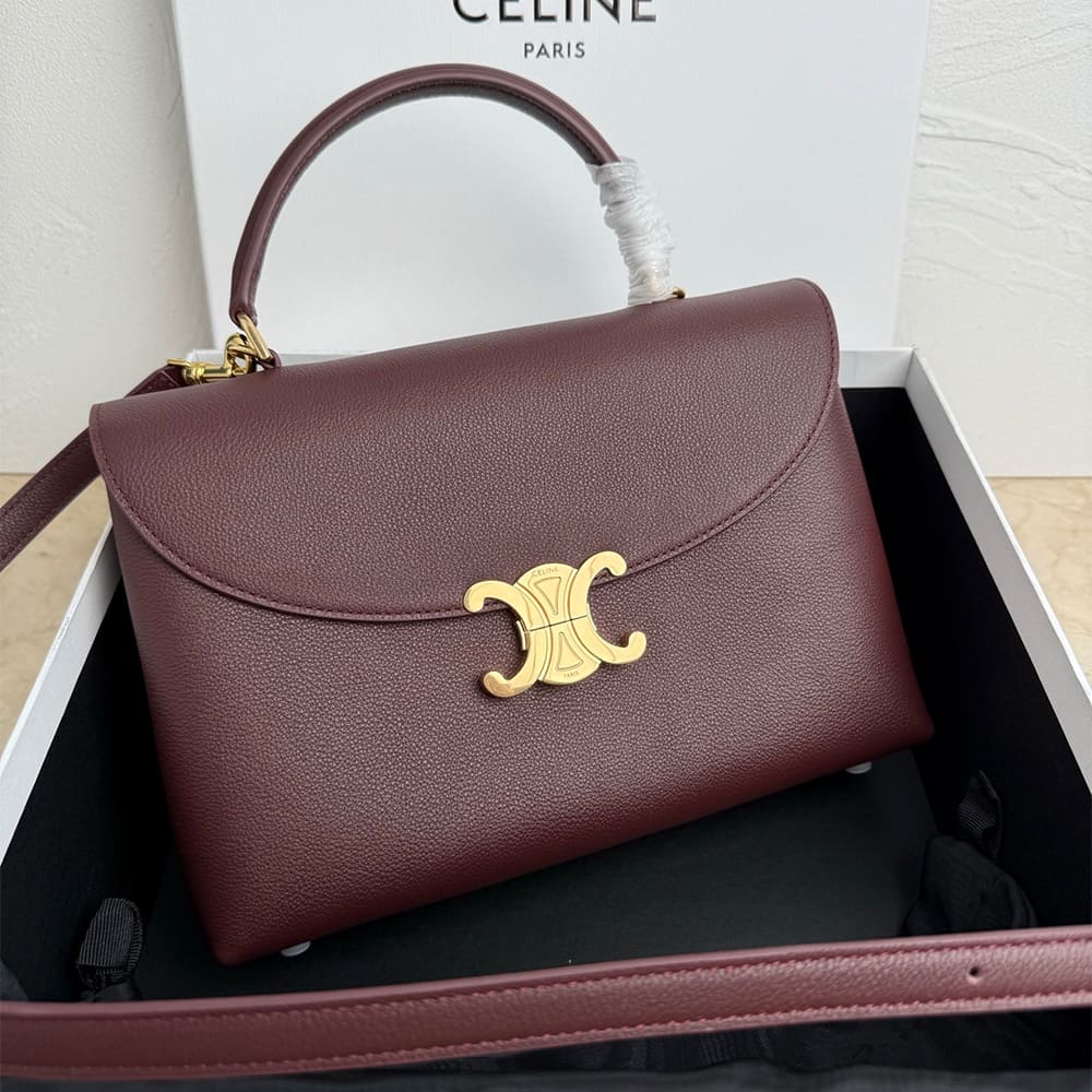 Ce1i*e MEDIUM NINO BAG IN S*pPLE GRAINED CALFSKIN(HIGH-END GRADE)