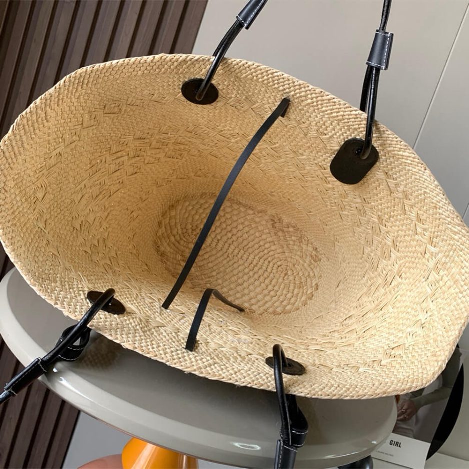L0ew* Medium Anagram Basket in Palm and Calfskin(HIGH-END GRADE)